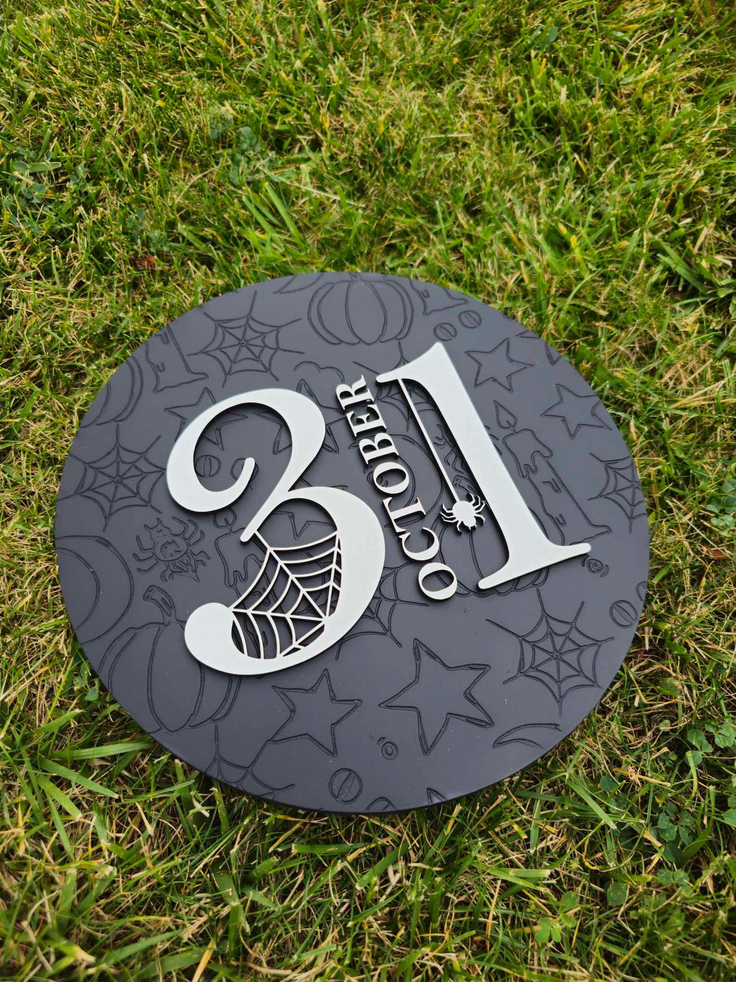 October 31st engraved halloween sign