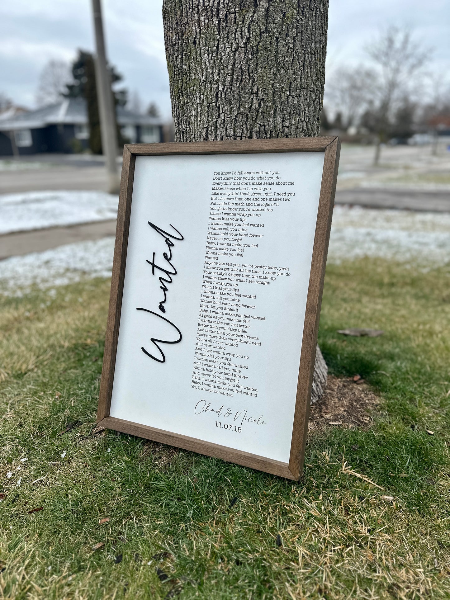 Custom Wedding Song Lyric Sign