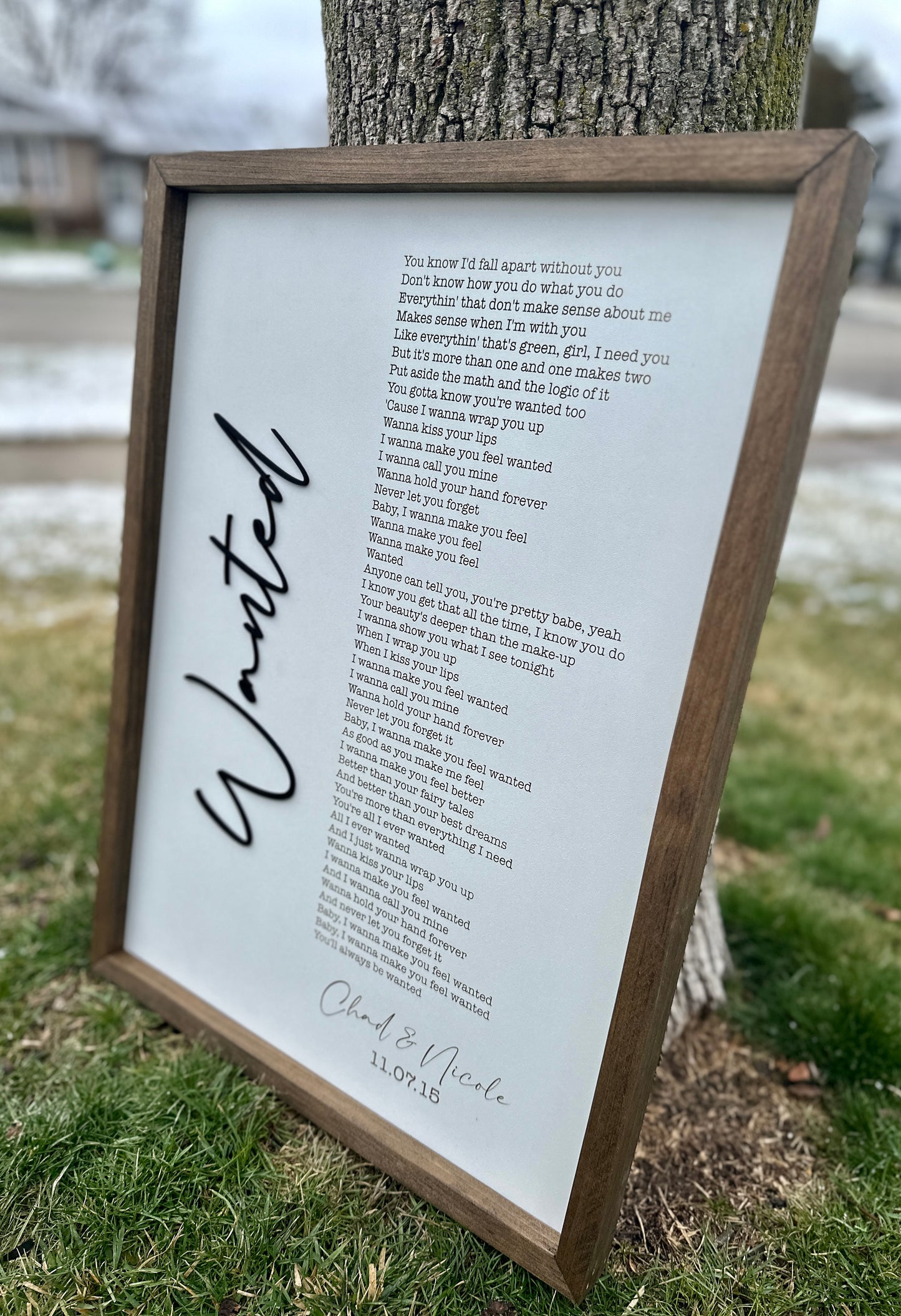 Custom Wedding Song Lyric Sign