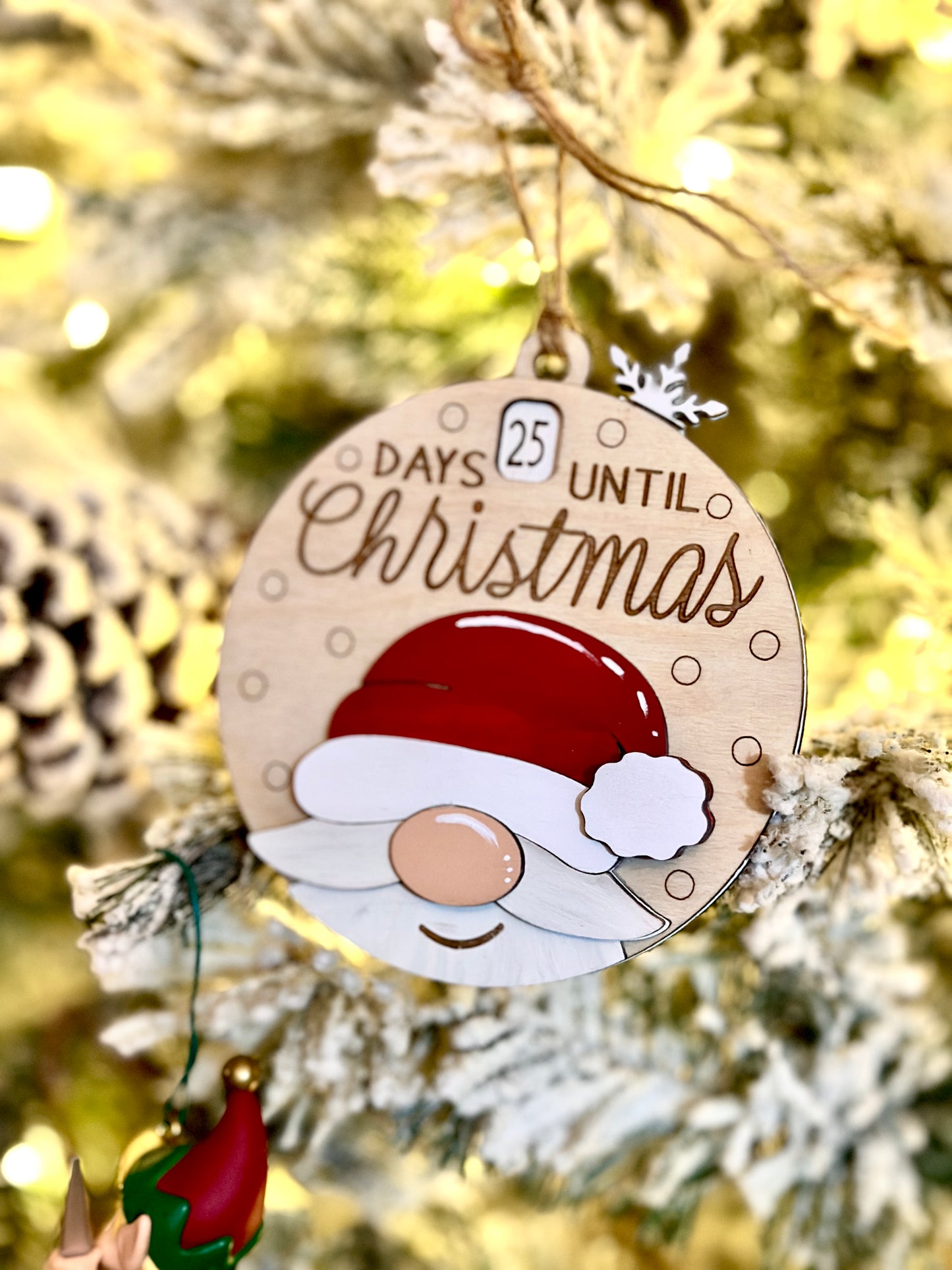 Gnome Santa countdown Ornament