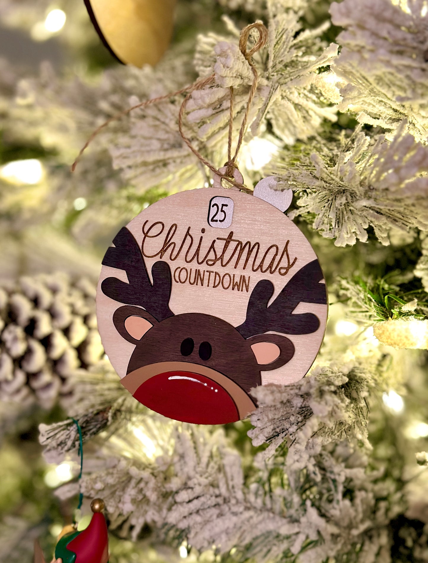 Reindeer countdown Ornament