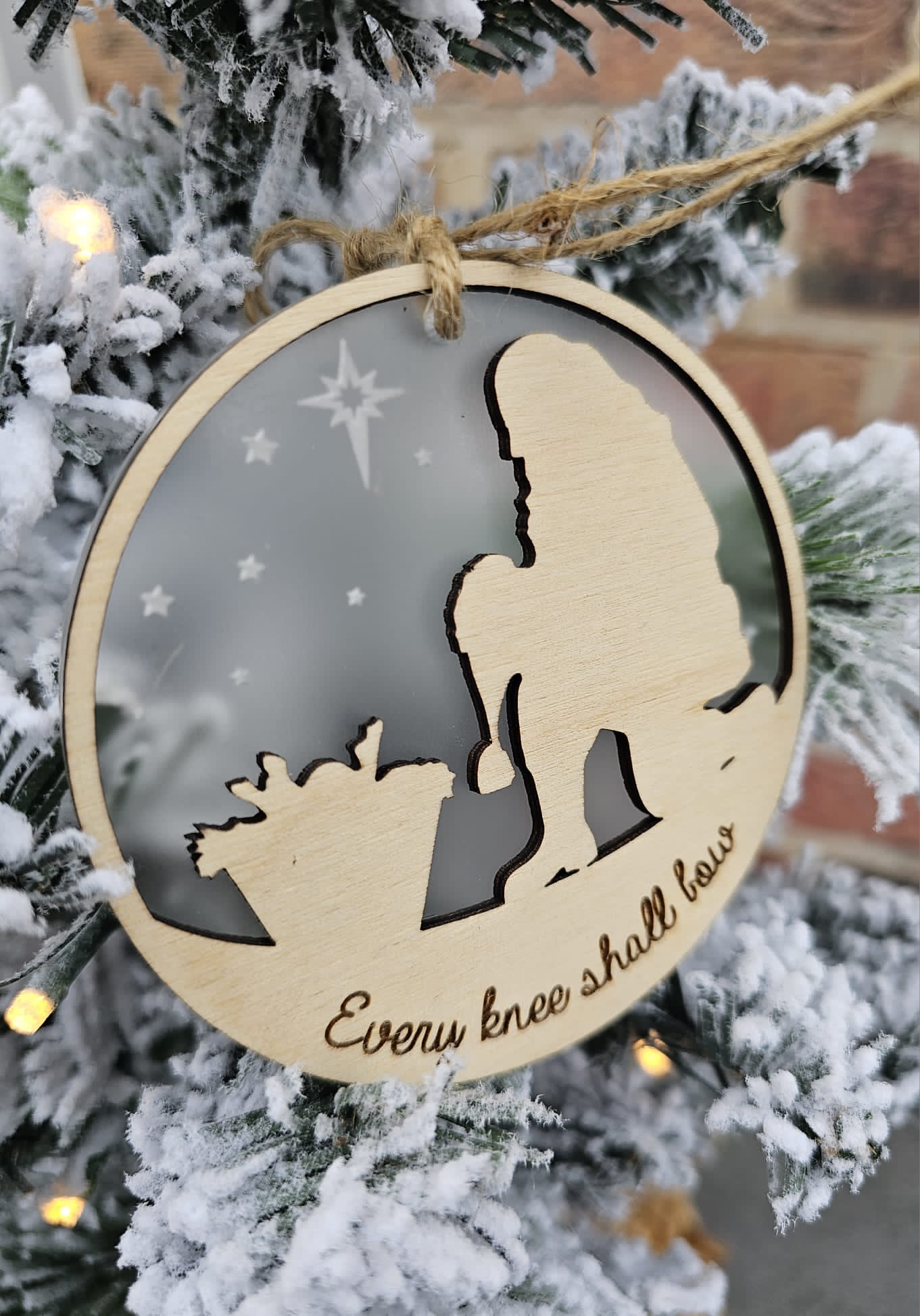 Nativity Scene Acrylic and wood Ornament