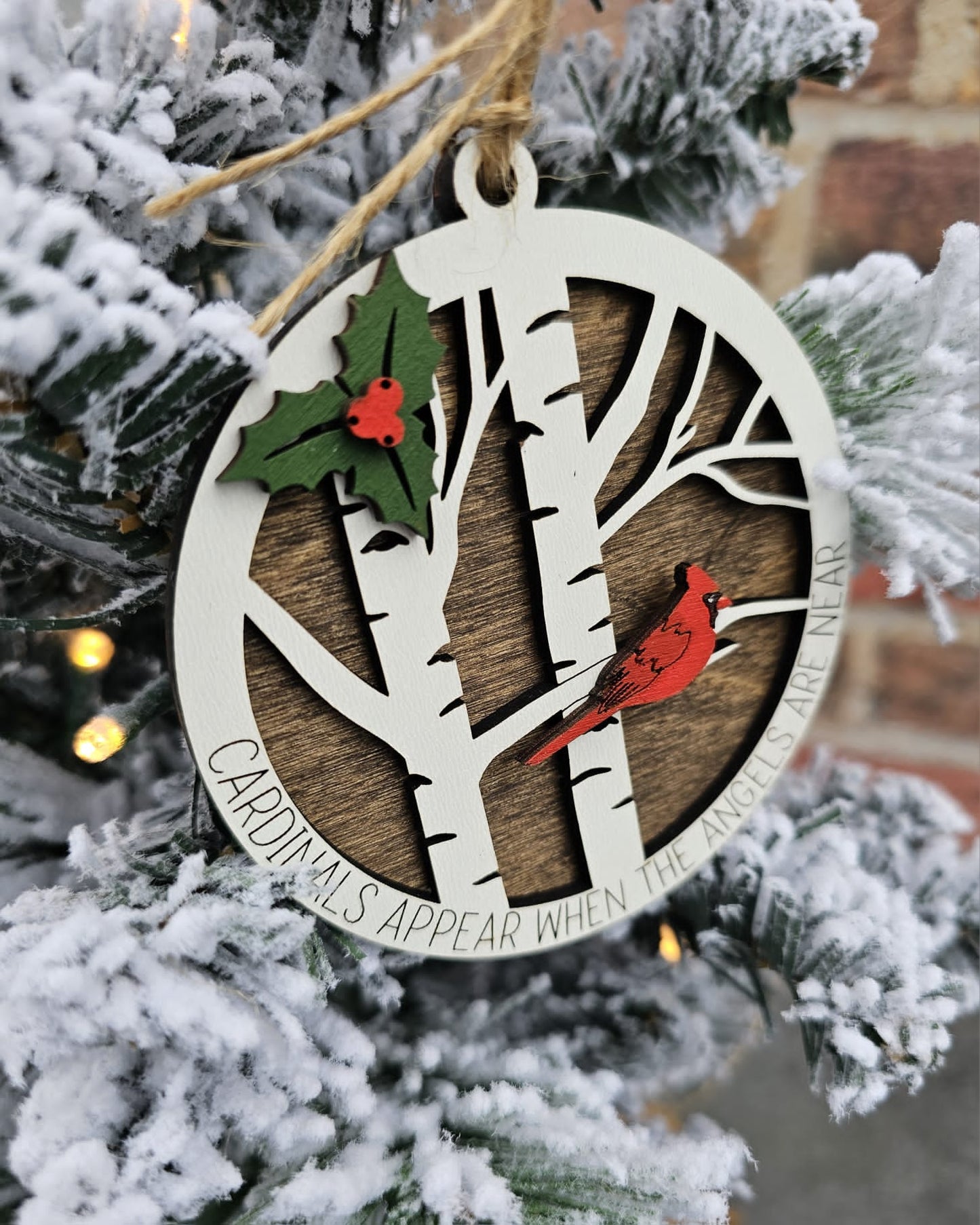 Cardinal Birch tree Ornament