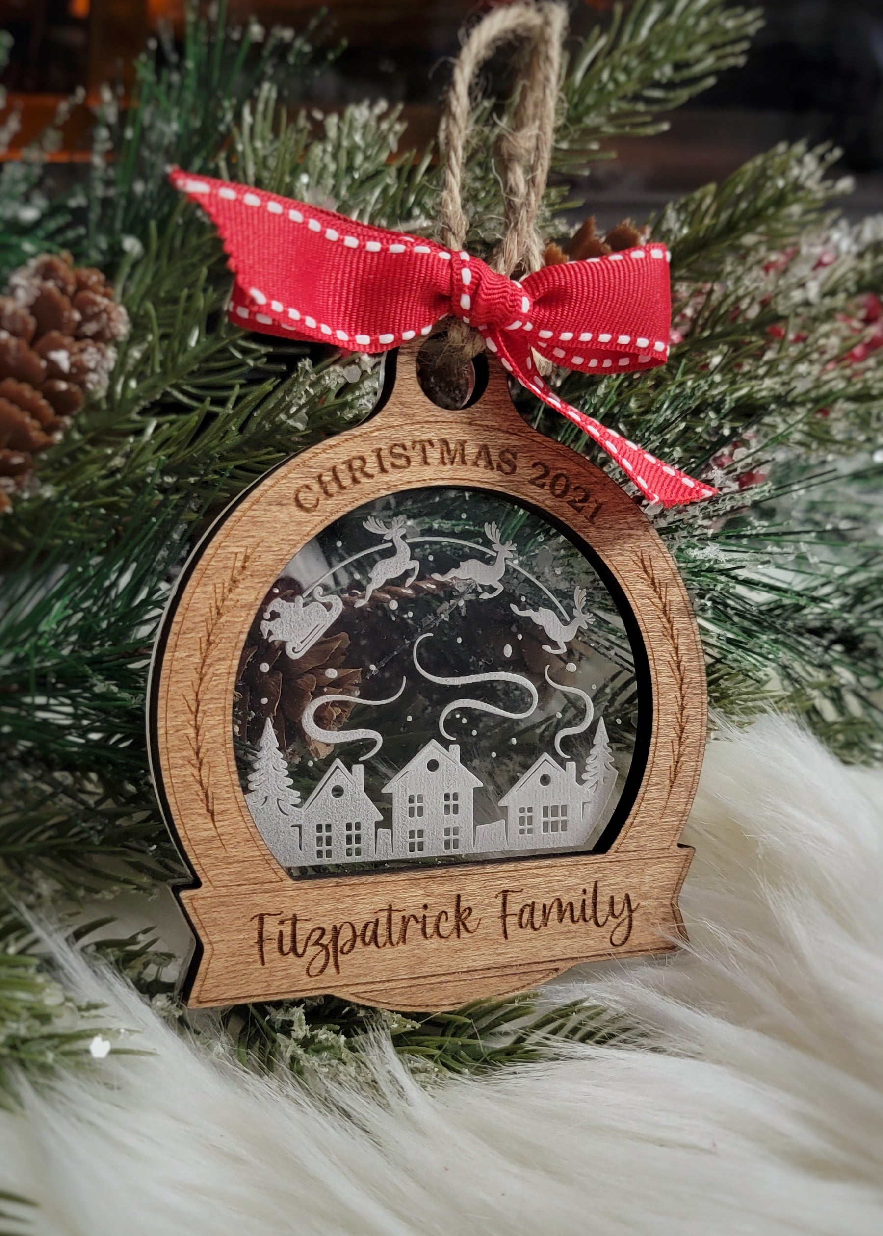 Let's Gather Around The Tree - Family Personalized Custom Ornament - Acrylic Custom Shaped - Christmas Gift For Family Members