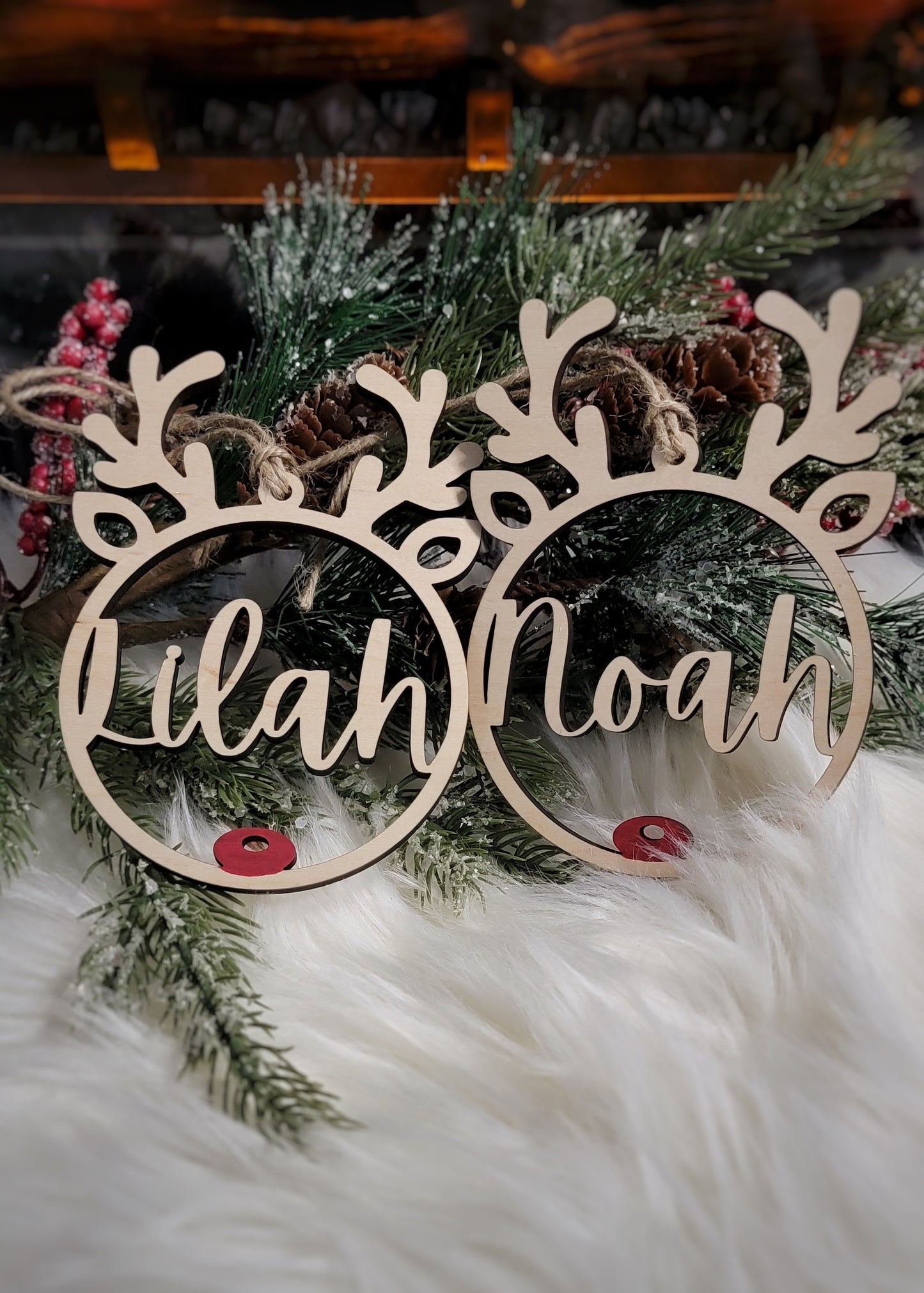 Personalized reindeer ornament