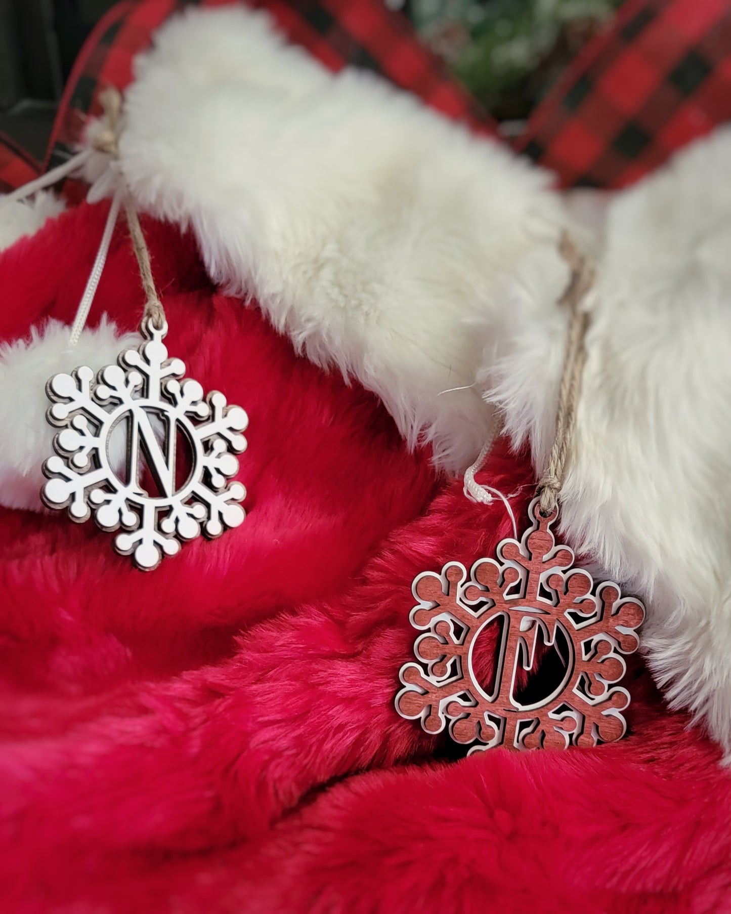 Snowflake monogram ornament