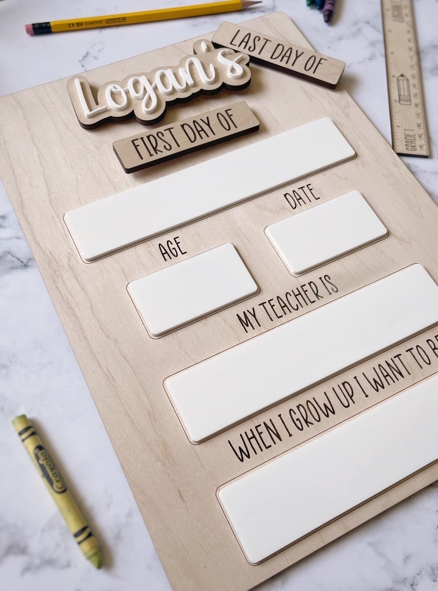 Back to School Acrylic dry erase board