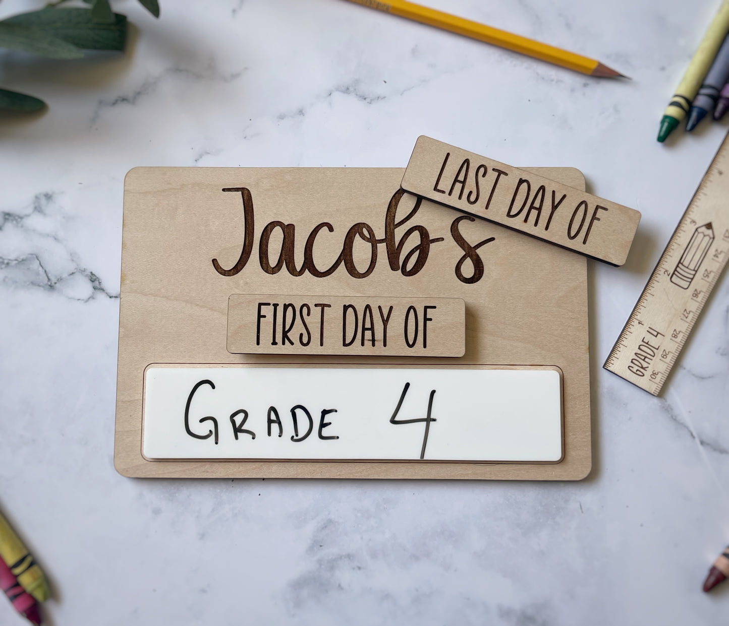 Simple Back to School Acrylic dry erase board