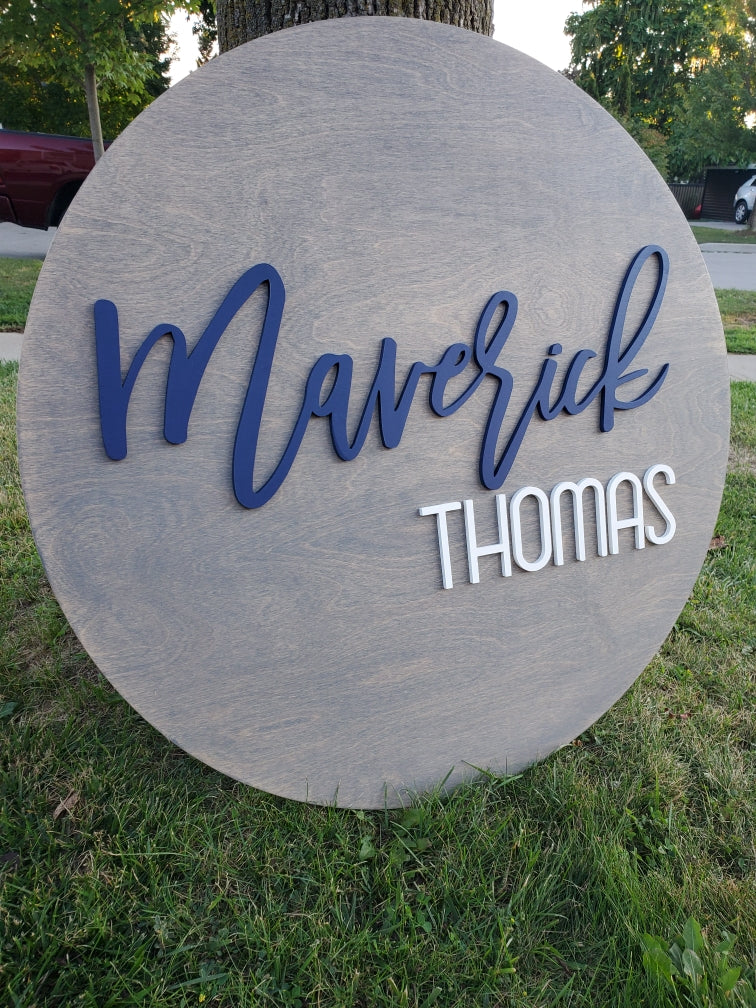 Classic Round Nursery sign