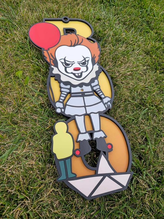 Scary clown BOO Sign