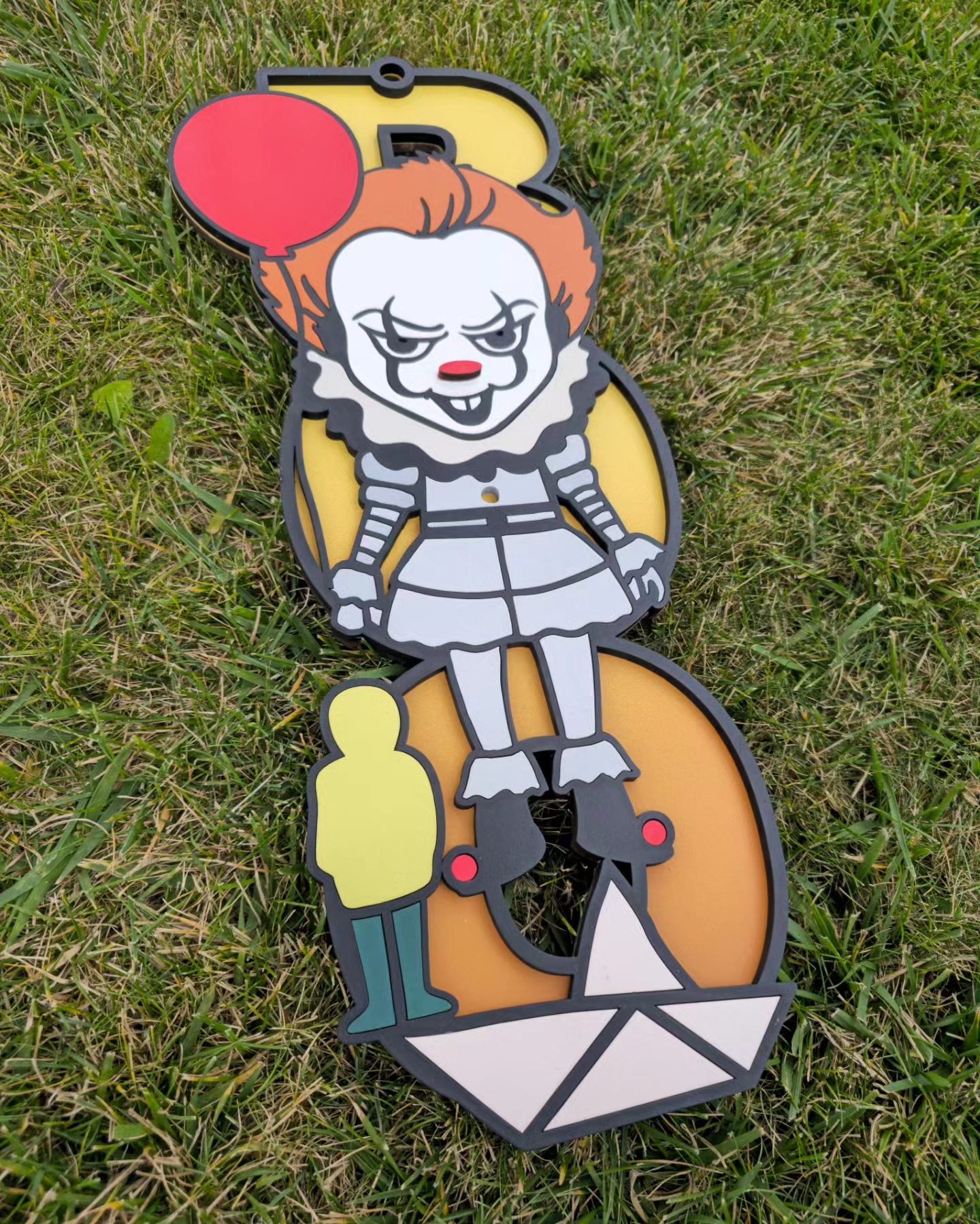 Scary clown BOO Sign