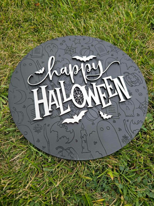 Happy Halloween engraved  sign