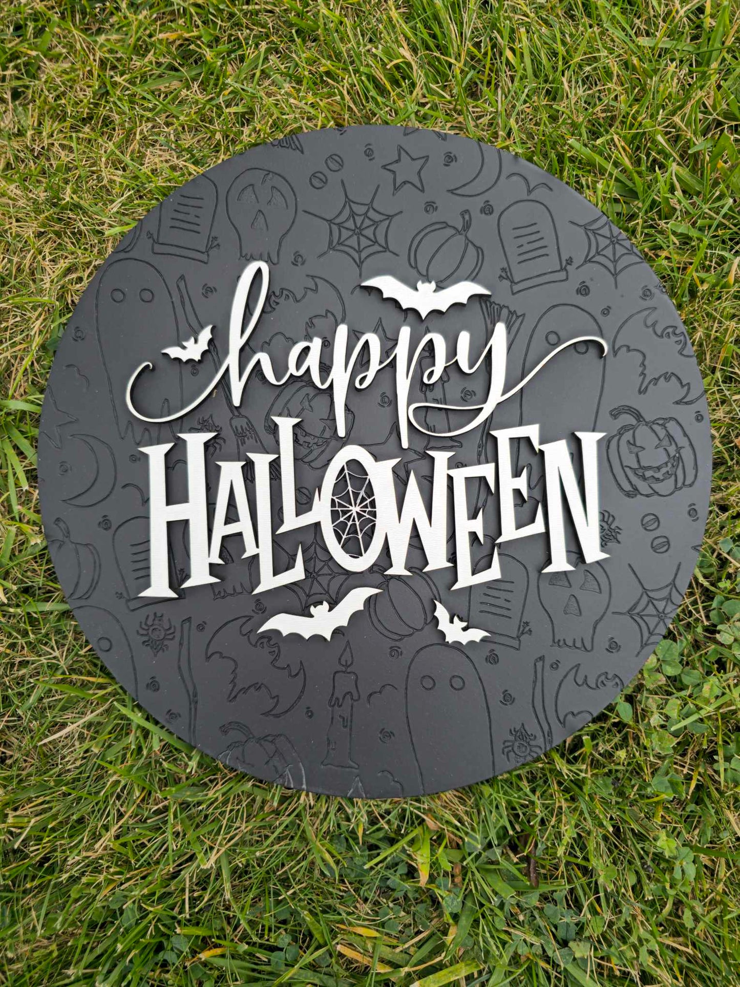 Happy Halloween engraved  sign