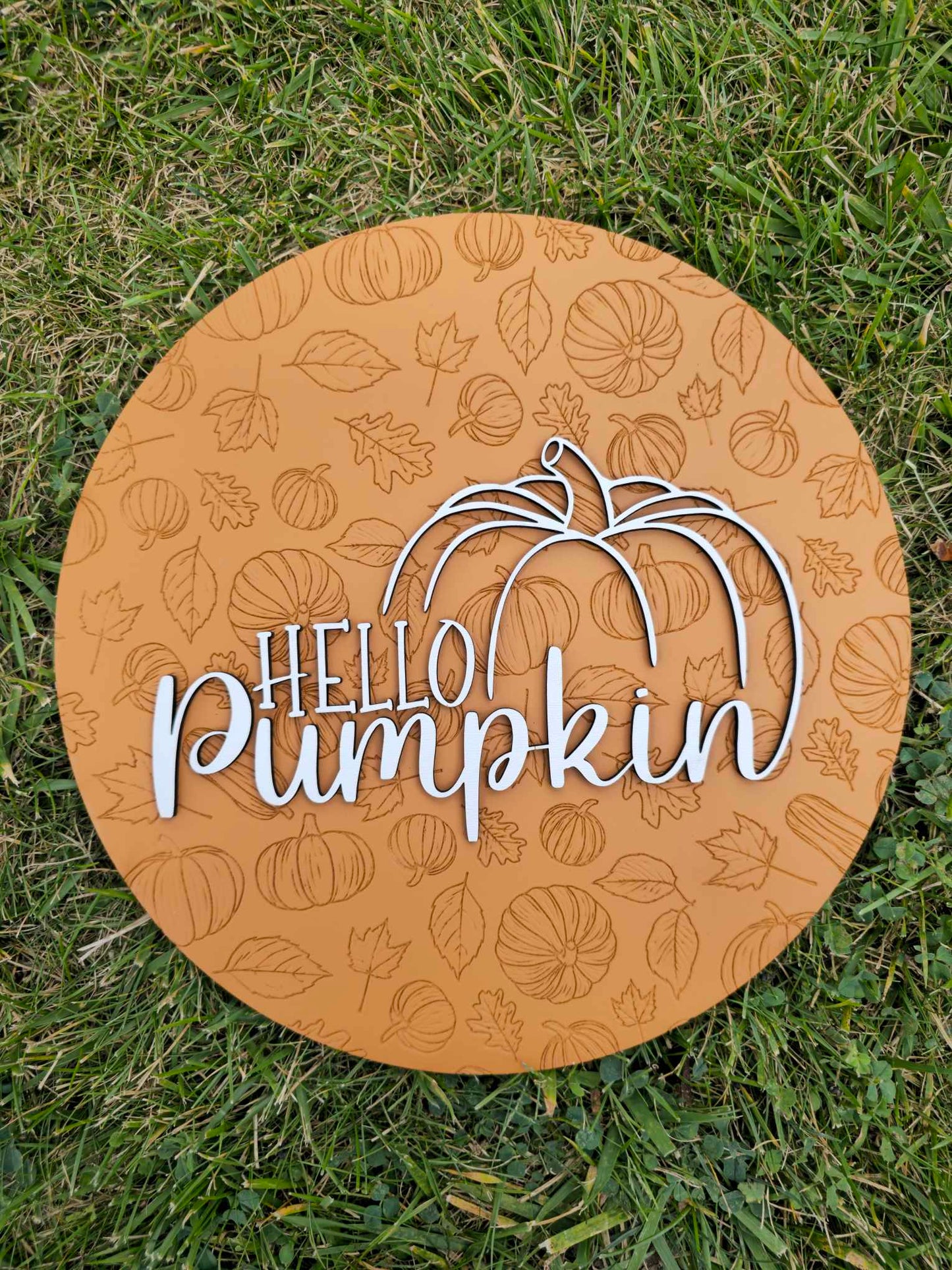 Hello Pumpkin engraved  sign