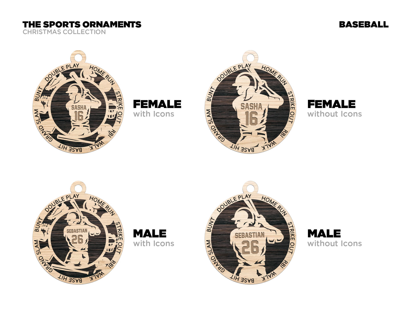 Personalized Sports ornaments