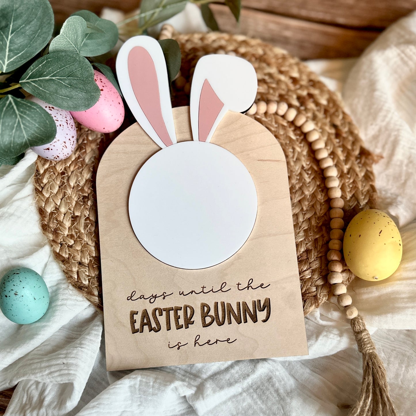 Easter Countdown Bunny Ears Dry Erase Sign