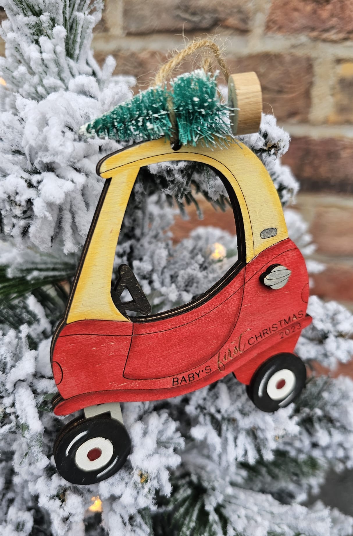 Lil car  baby's first christmas ornament