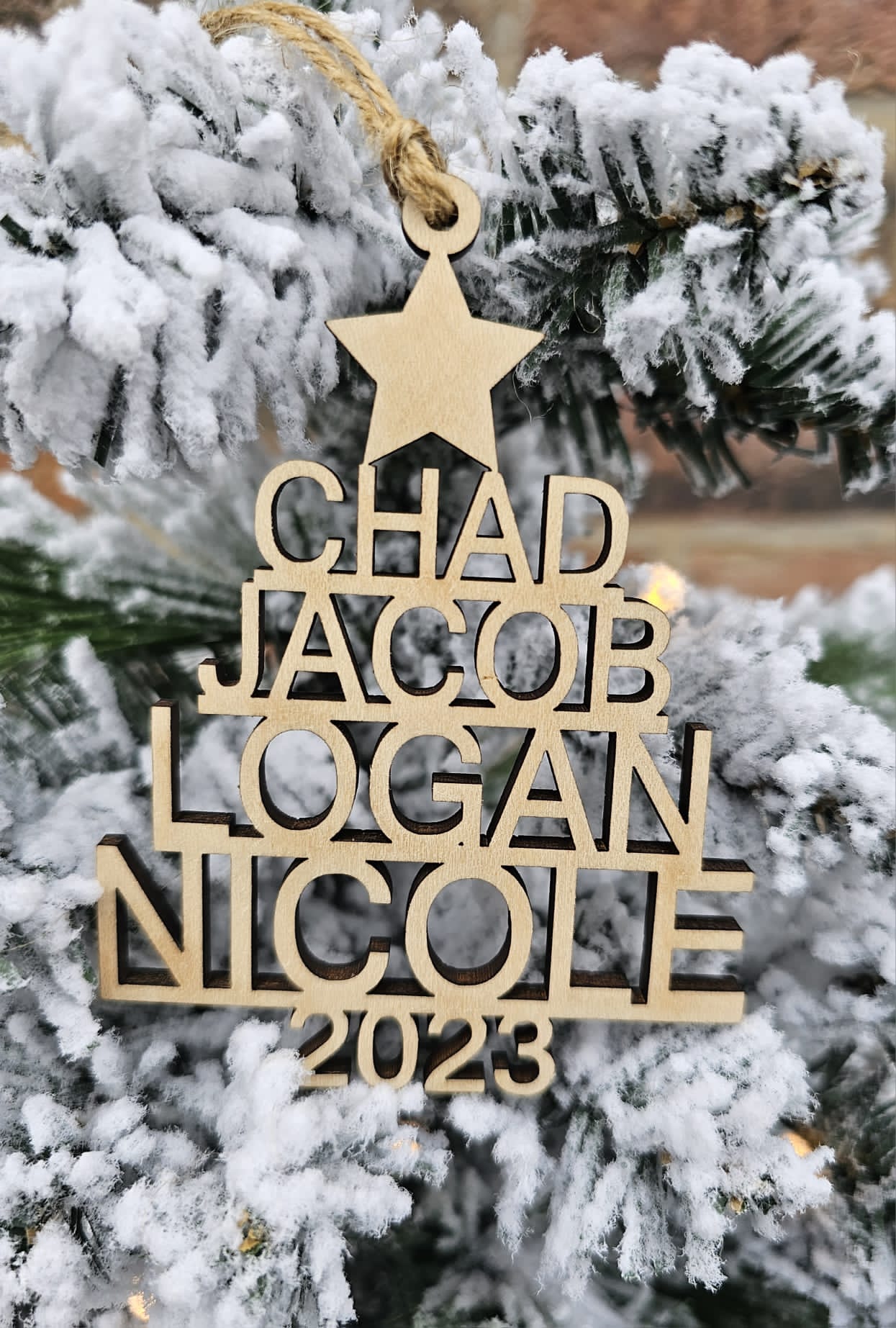 Personalized Family Name Christmas Ornament