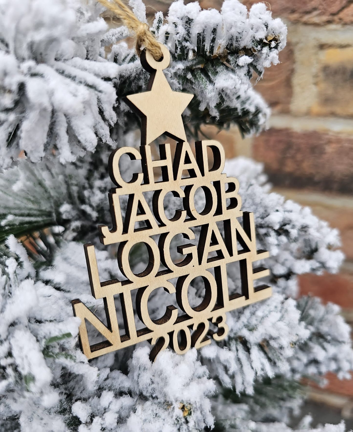 Personalized Family Name Christmas Ornament