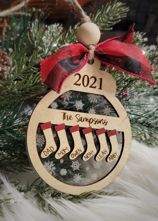 Personalized Family stocking ornament