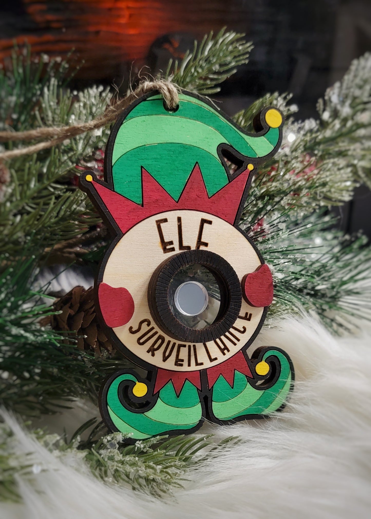 Elf Surveillance Camera ornament