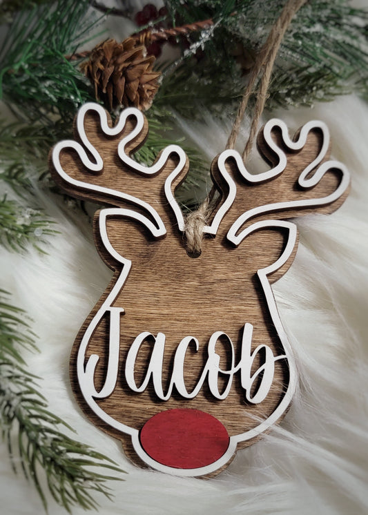 Personalized Reindeer stocking tags / ornaments