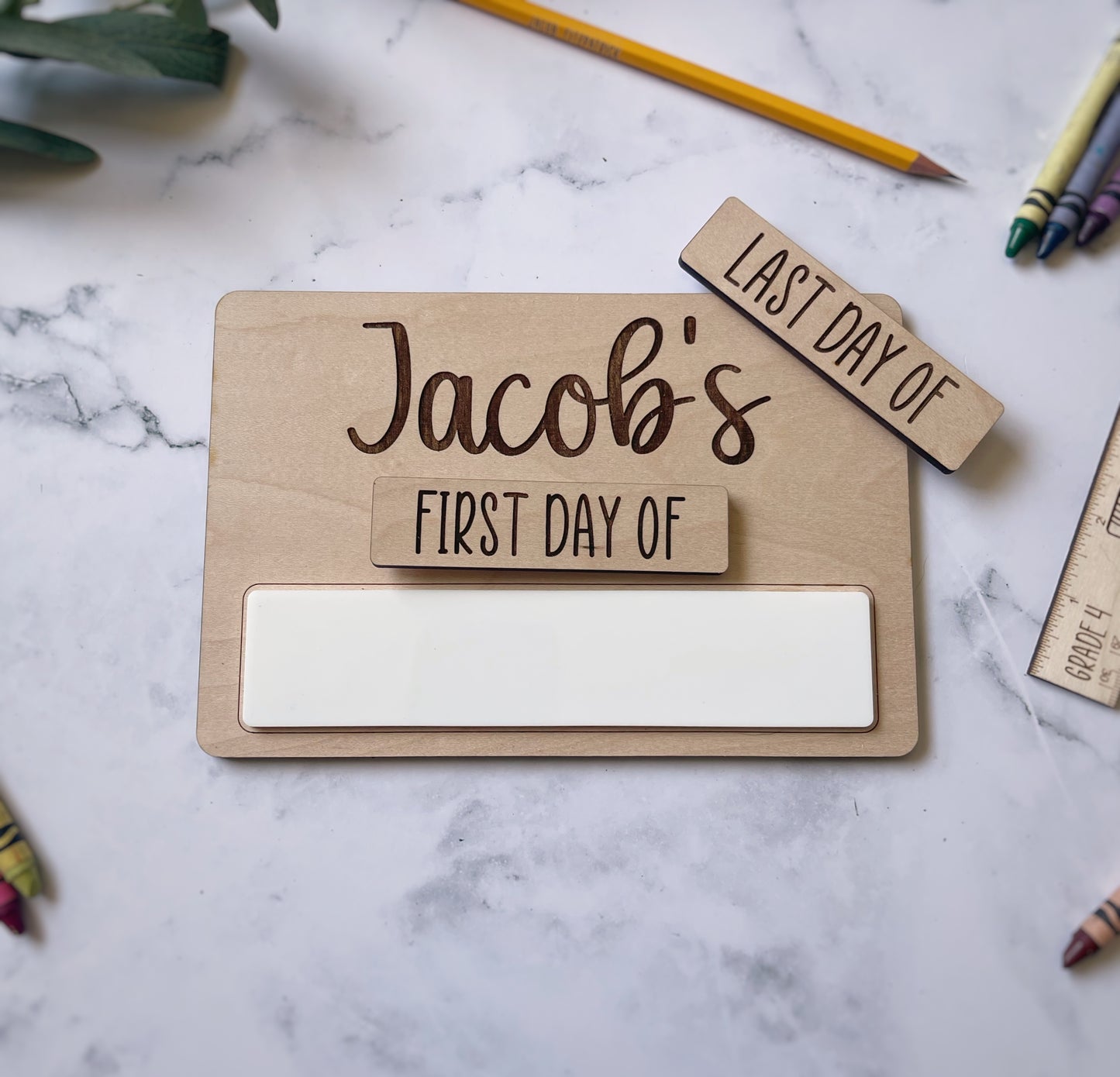 Simple Back to School Acrylic dry erase board